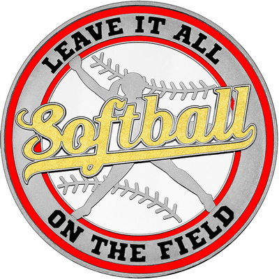 Gold "Softball" with Red Outer Circular Borders